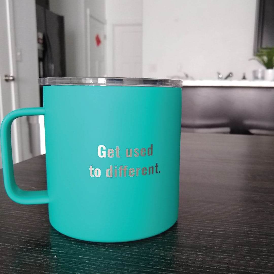 Get Used to Different Stainless Steel Teal 16 oz. Mug - Image 6
